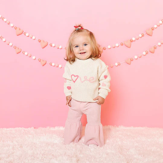 Ditsy Love Valentine's Day Knit Sweater
