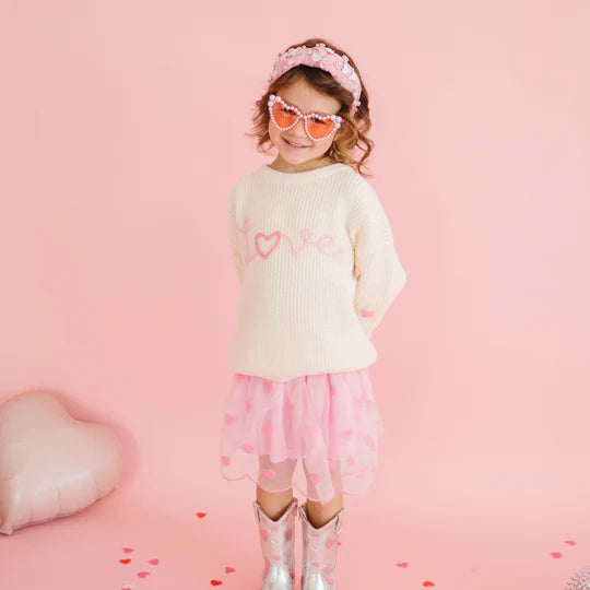 Ditsy Love Valentine's Day Knit Sweater