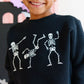 Silly Skelly Glow In The Dark Halloween Sweatshirt, Black