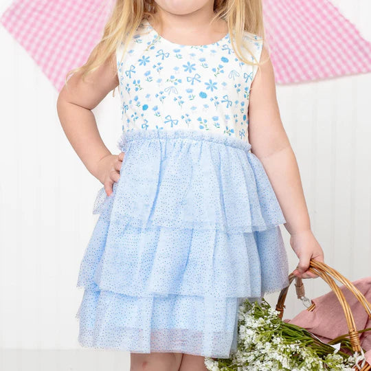 Sky Floral Tank Tutu Dress