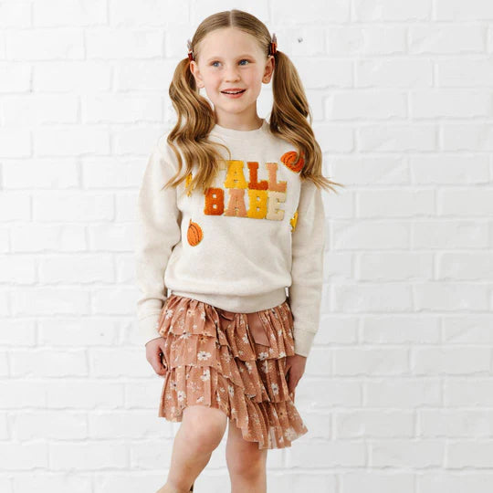 Fall Babe Fun Patch Sweatshirt, Natural