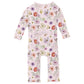 Muffin Ruffle Coverall w/2-Way Zip, Shrinking Violet Pressed Flowers