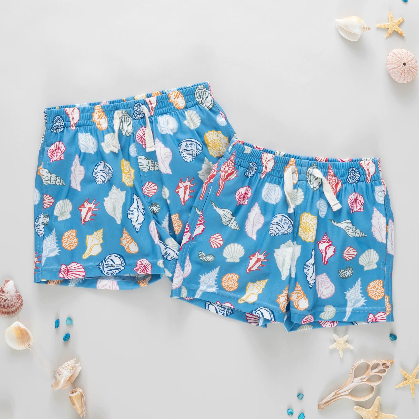 Swim Trunk, Blue Seashells