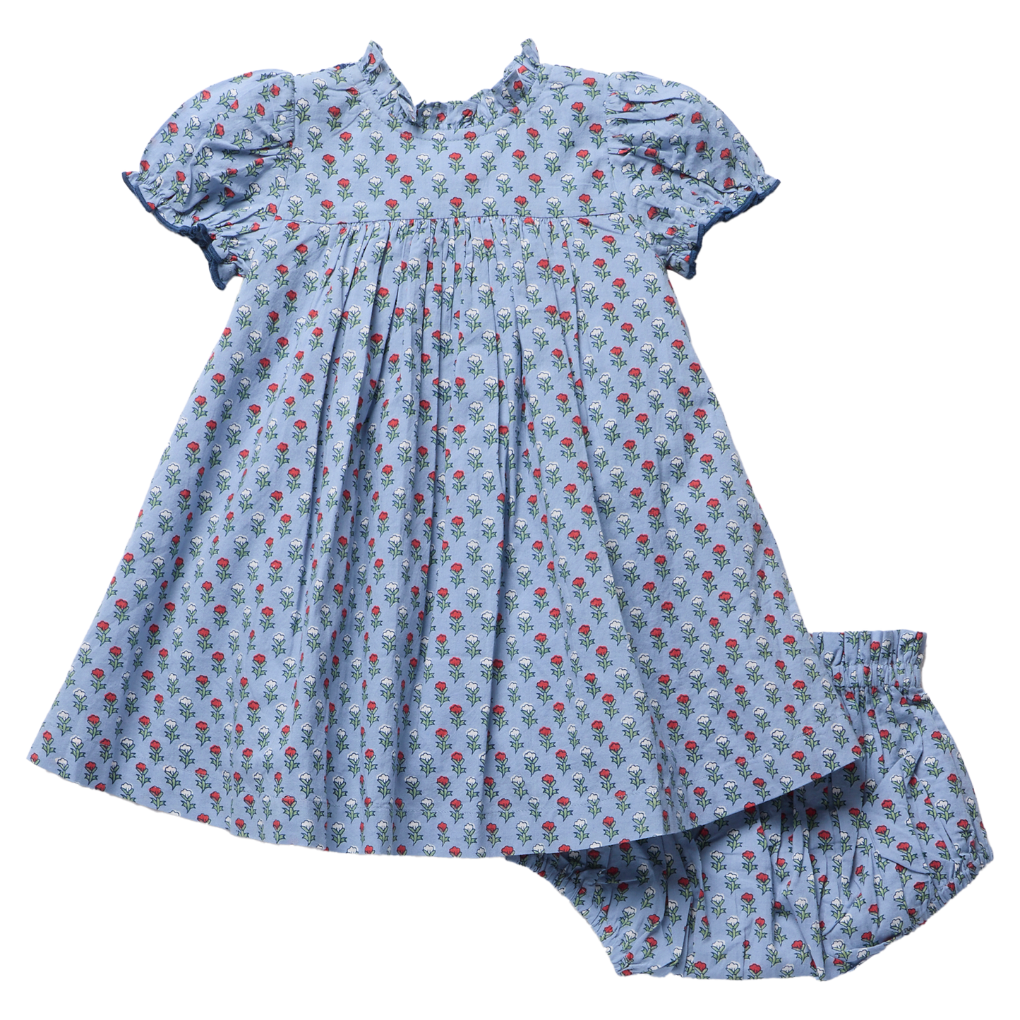 Baby Lucia Dress Set, Light Blue Carnation