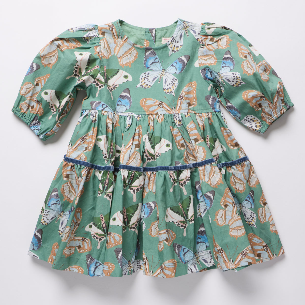 Maribelle Dress, Green Butterflies
