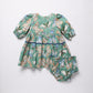 Maribelle Dress Set, Green Butterflies
