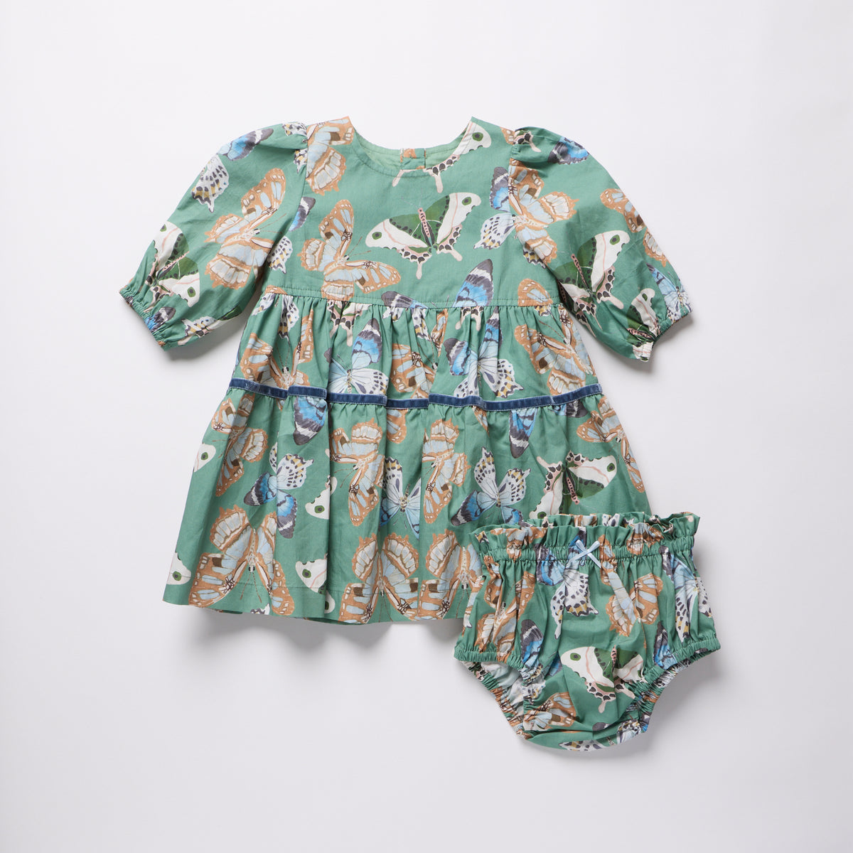Maribelle Dress Set, Green Butterflies