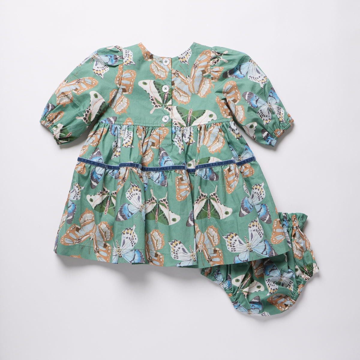 Maribelle Dress Set, Green Butterflies