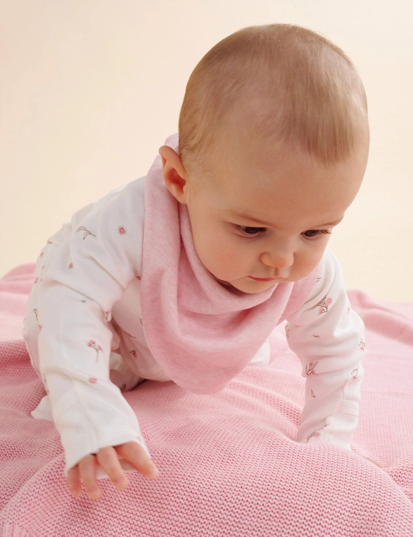 Essentials Textured Blanket, Pale Pink Melange