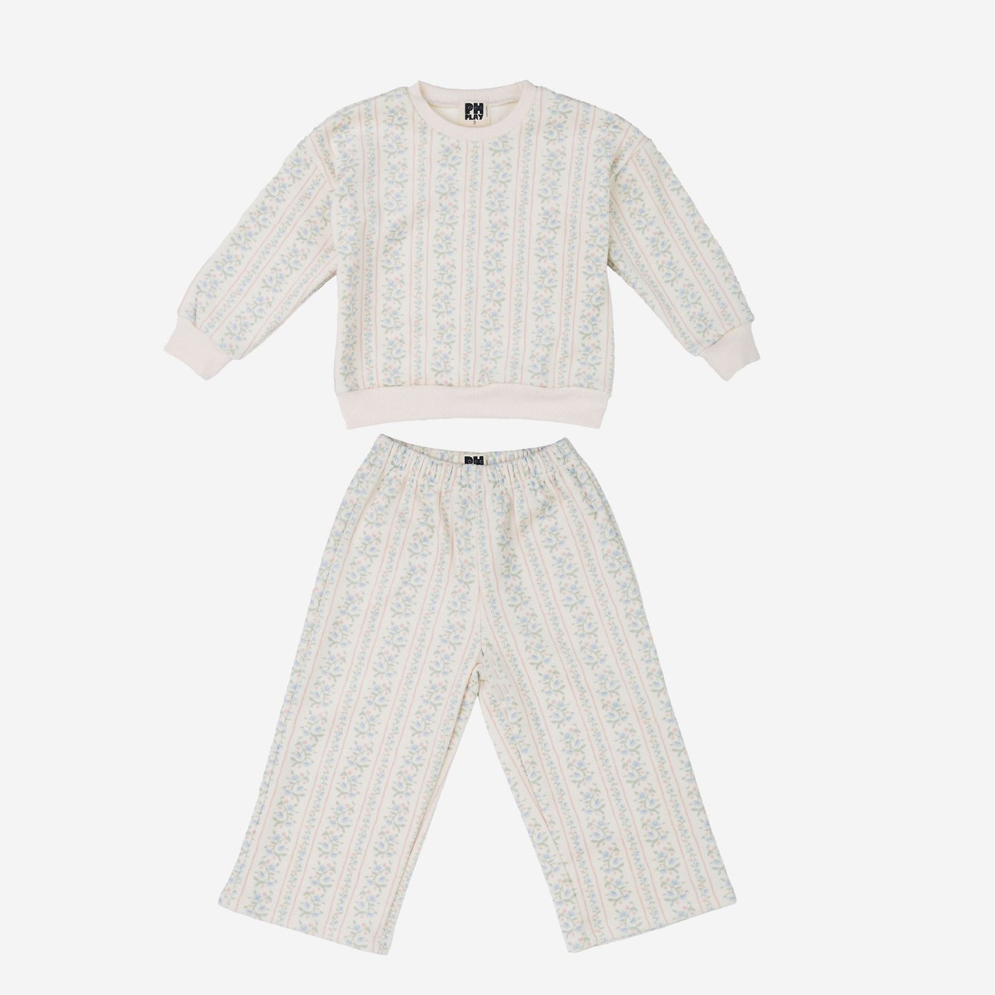Miller Soft Sweatshirt Set, Peach Ivory