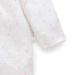 Org. Zip Footie, Pale Pink Dot