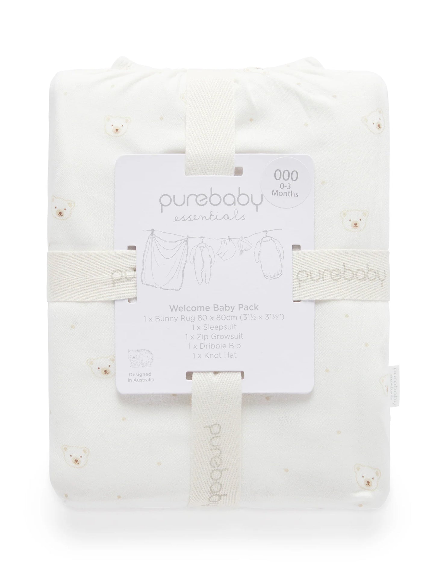 Welcome Baby Pack, Vanilla Bear