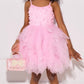 Pink 3D Flowers Tulle Dress