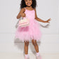 Pink 3D Flowers Tulle Dress