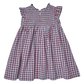 Stevie Dress, Red Light Blue Check
