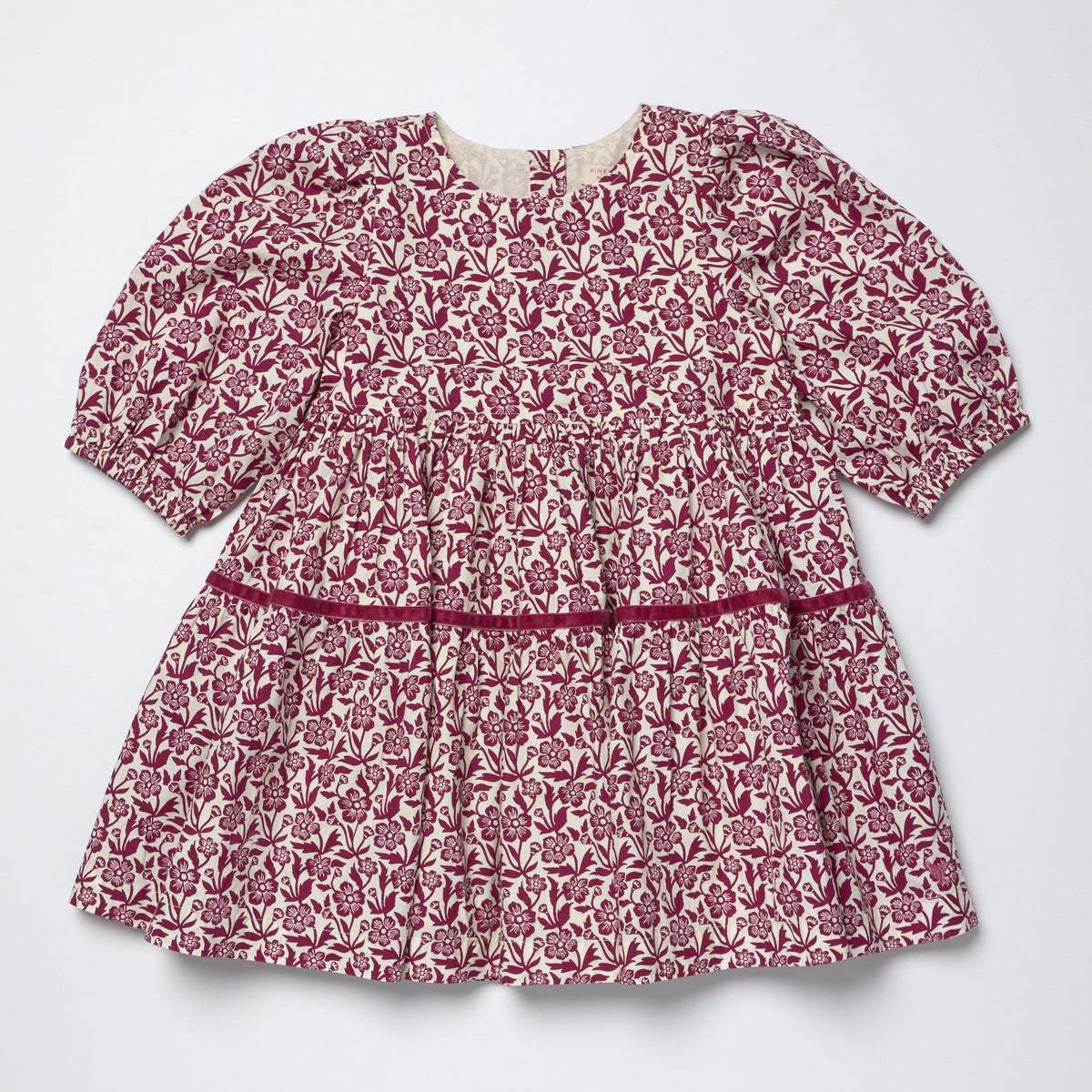Maribelle Dress, Burgundy Climbing Floral