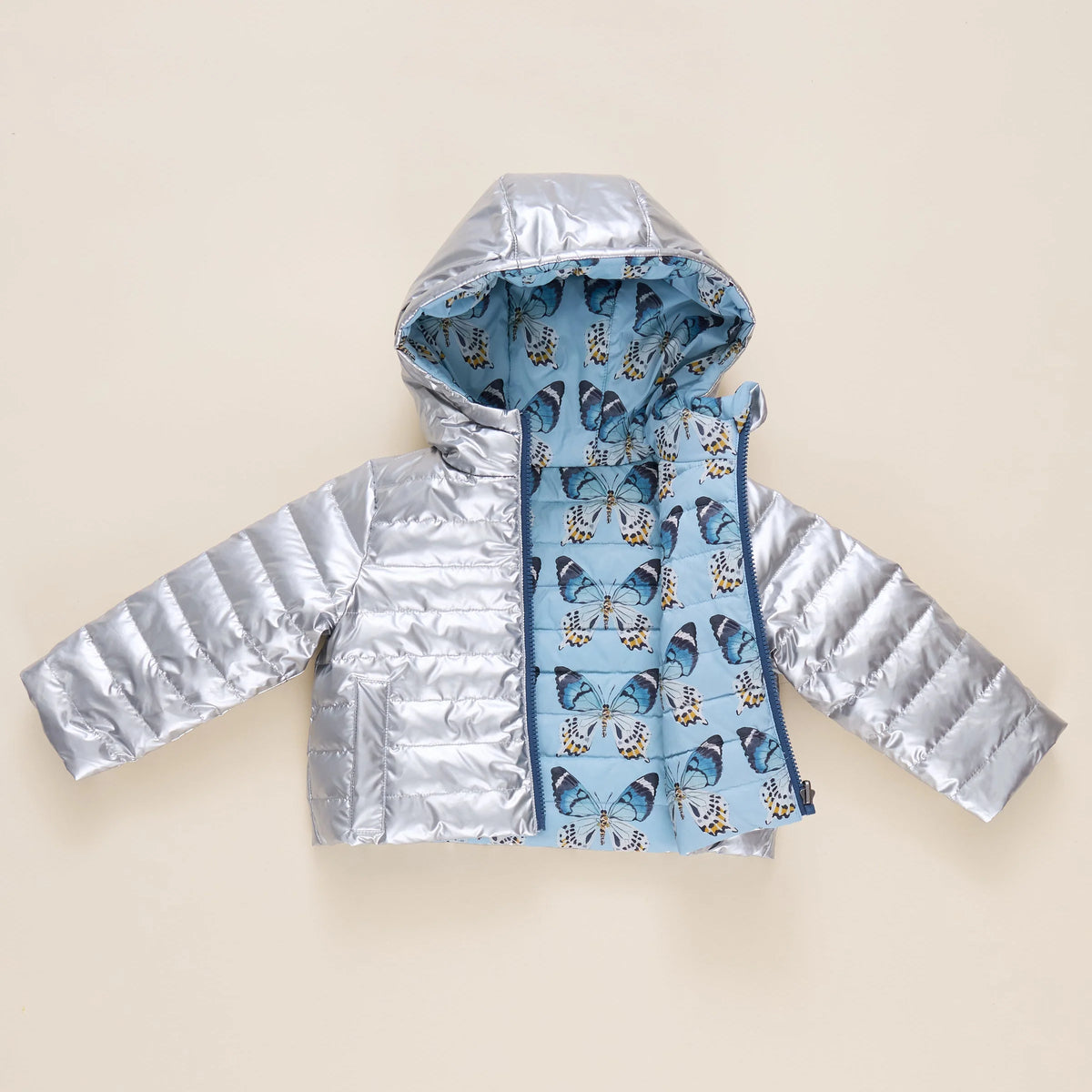 Reversible Jacket, Vintage Blue Butterflies