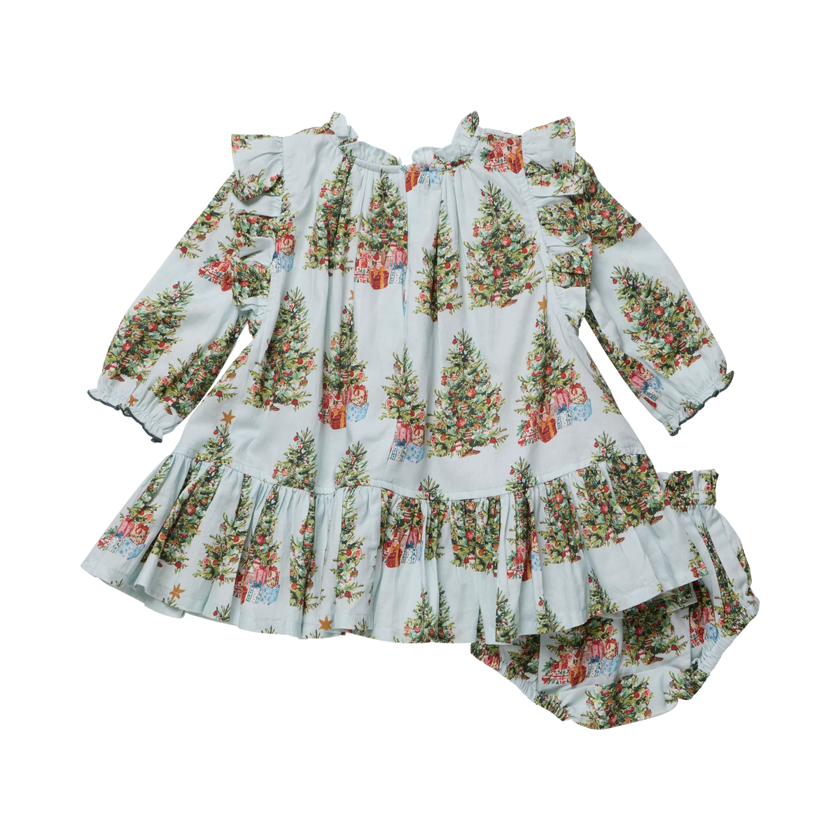 Harper Baby Dress Set, Trees and Presents