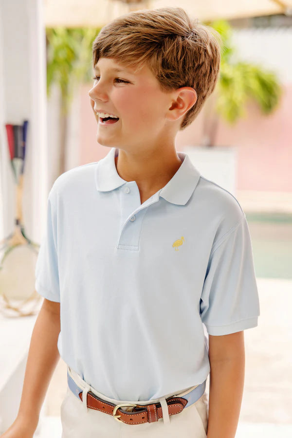 S/S Prim and Proper Polo, Buckhead Blue, Bellport Butter Yellow