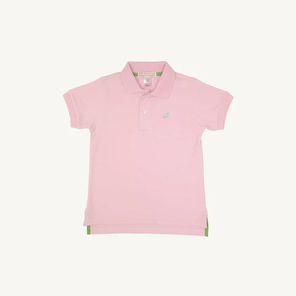 S/s Prim and Proper Polo, Palm Beach Pink/Buckhead Blue