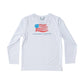 L/S Pro Performance Fishing Shirt, Bright White American Flag