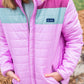 Colorblock Puffer Jacket, Orchid Purple