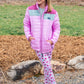 Colorblock Puffer Jacket, Orchid Purple