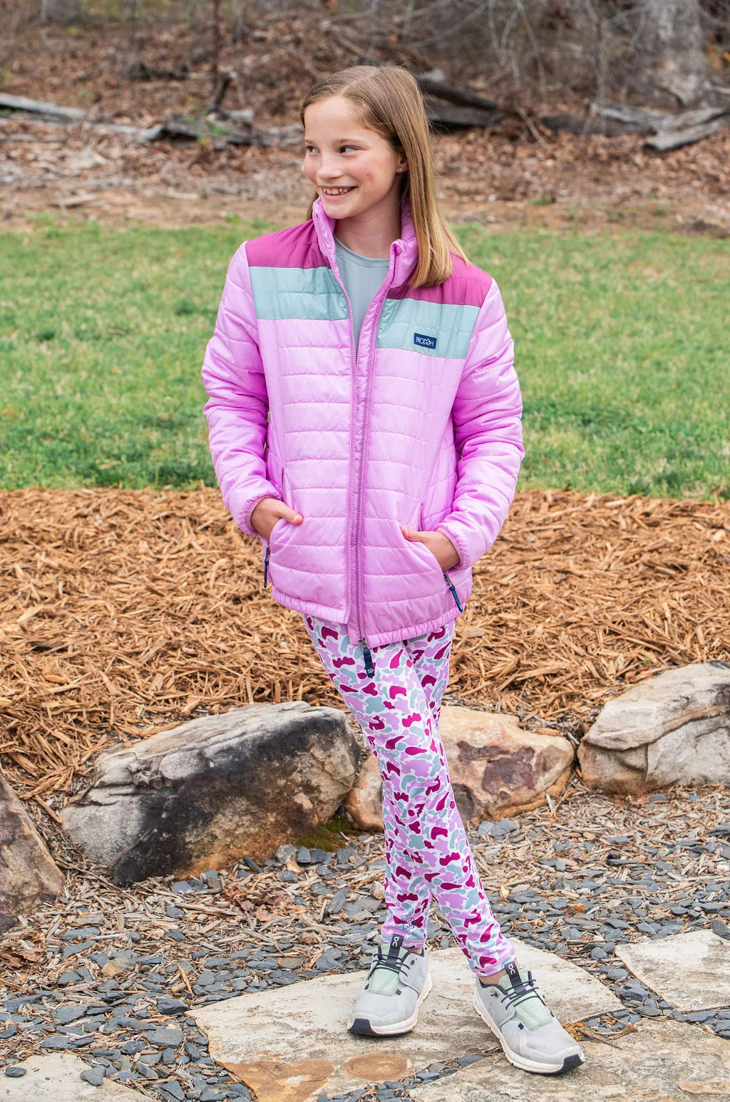 Colorblock Puffer Jacket, Orchid Purple
