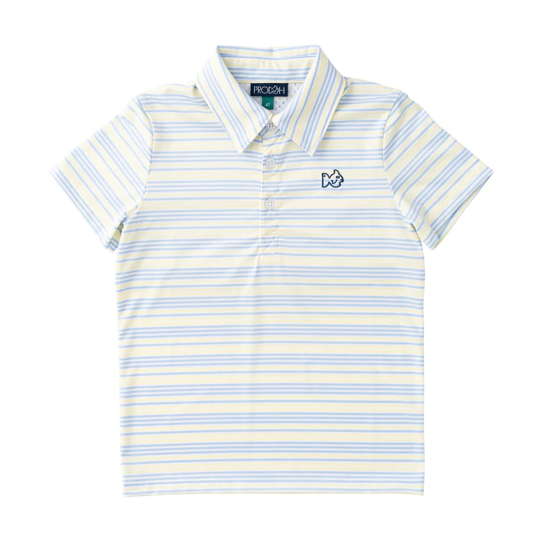 S/S Pro Performance Polo, Yellow Pear Windsurfer Stripe