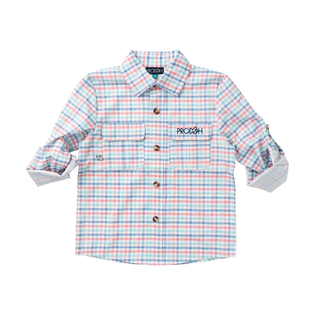 L/S Founders Fishing Shirt, Strawberry Ice Tide Point Plaid