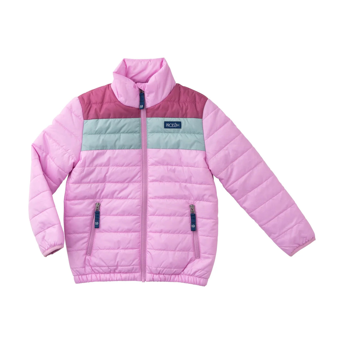 Colorblock Puffer Jacket, Orchid Purple