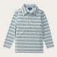 L/S Performance Polo, Arona Blue/Camping Green Stripe