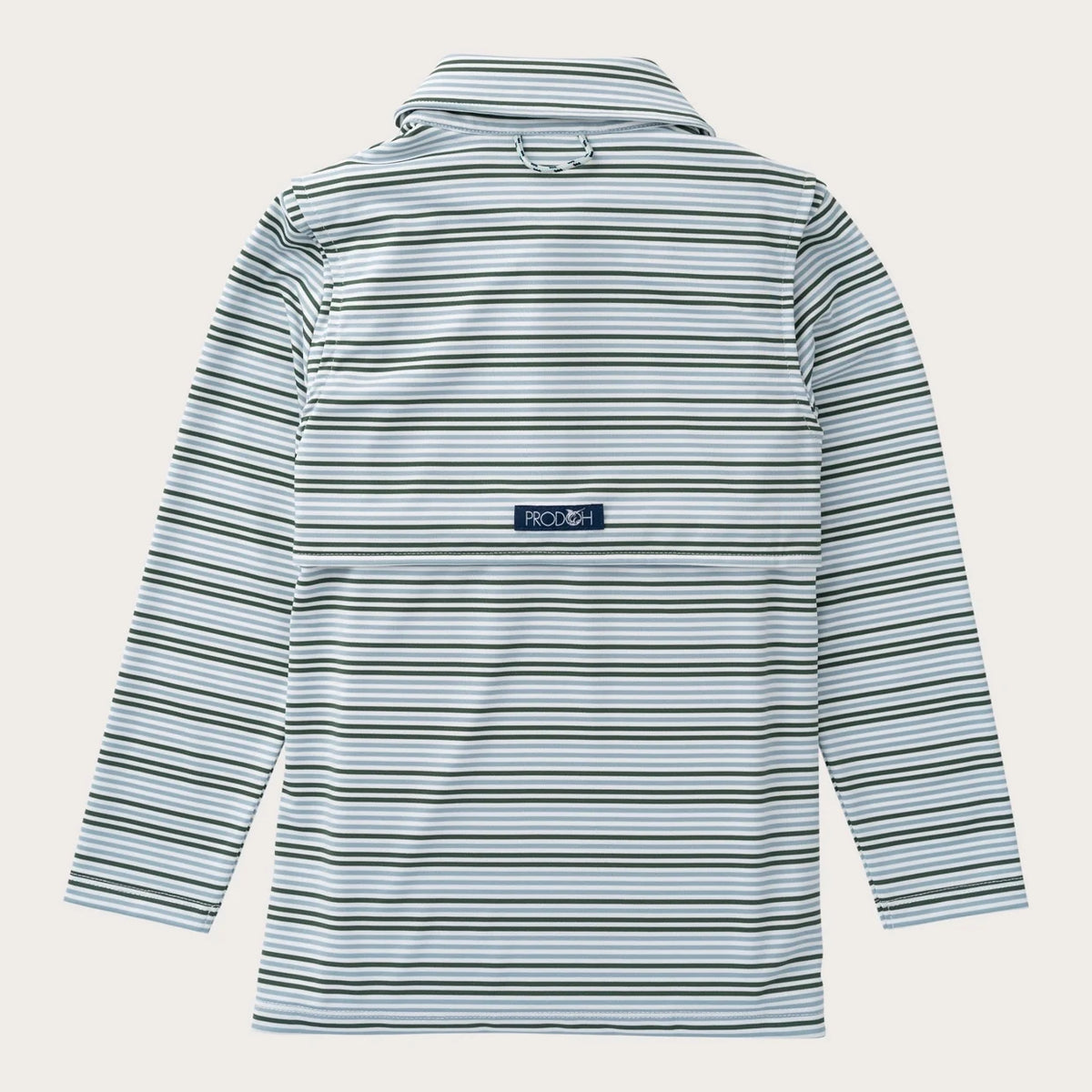 L/S Performance Polo, Arona Blue/Camping Green Stripe
