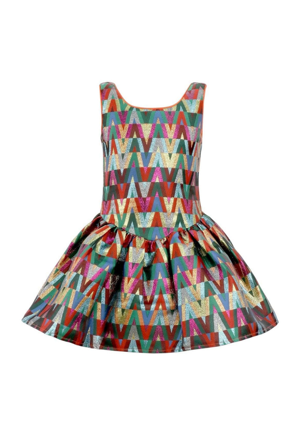 Rainbow Vibes Metallic Bubble Dress