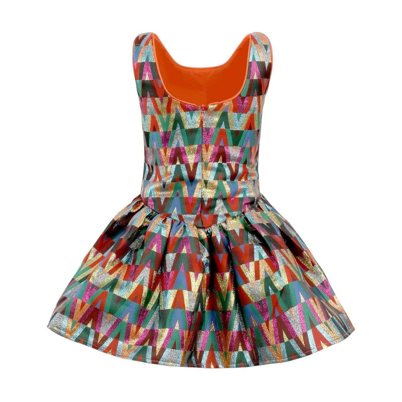 Rainbow Vibes Metallic Bubble Dress