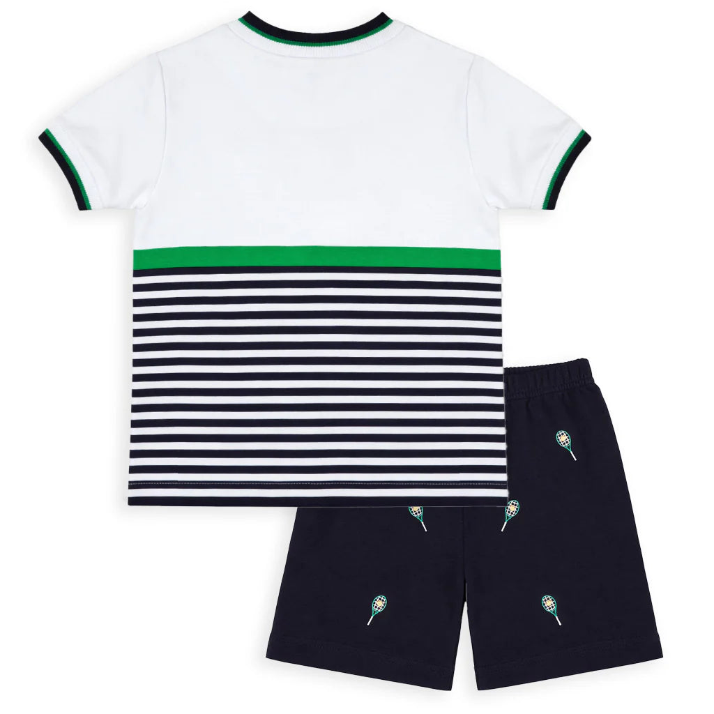 Knit Short Set w/Tennis Rackets