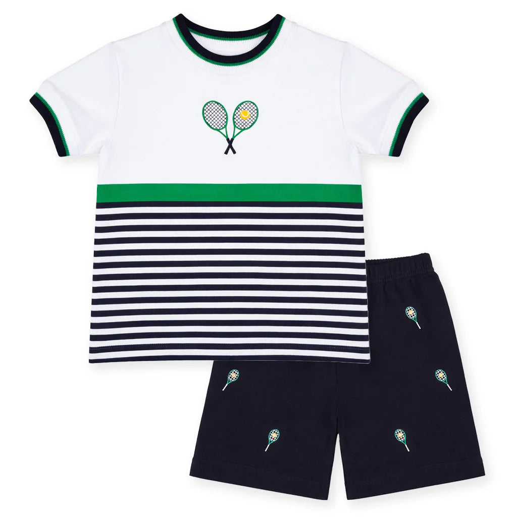 Knit Short Set w/Tennis Rackets