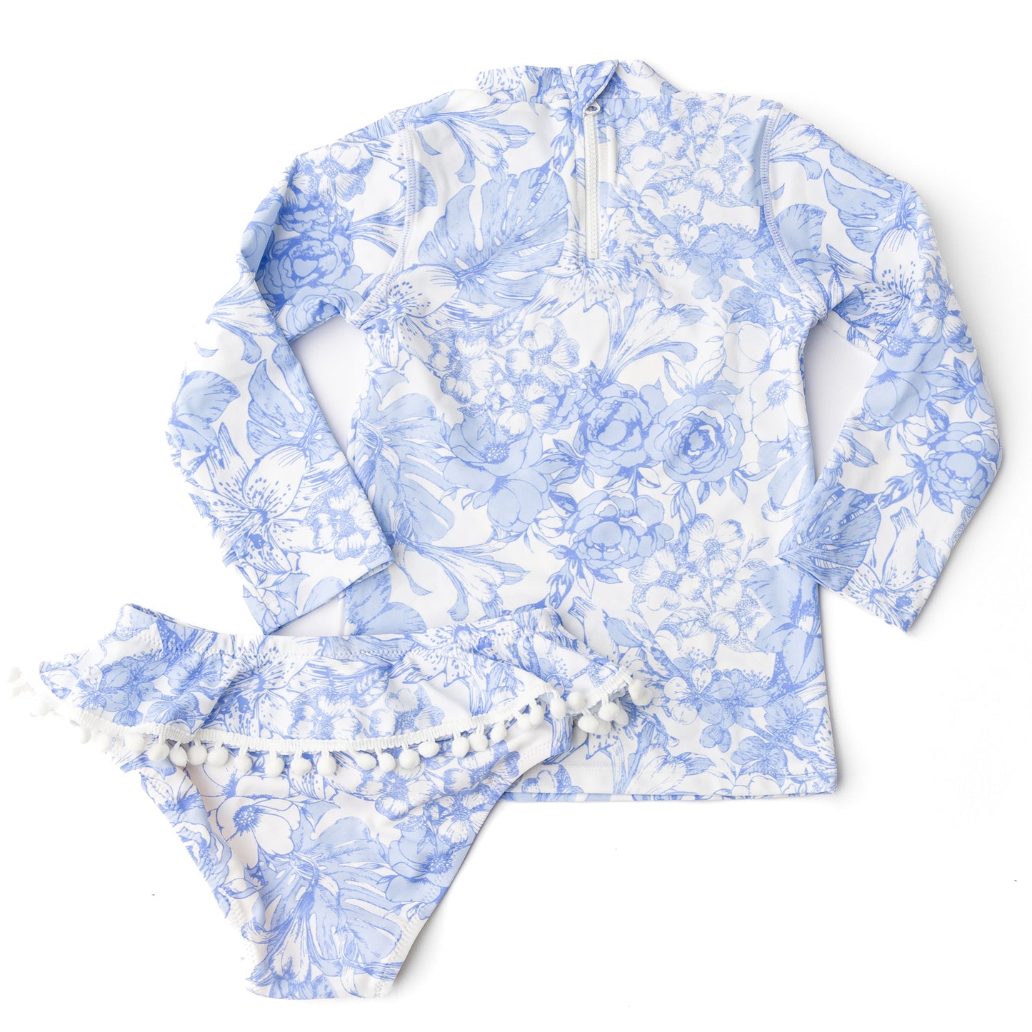 Rashguard Swimsuit, Tropical Blues
