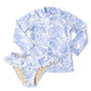 Rashguard Swimsuit, Tropical Blues