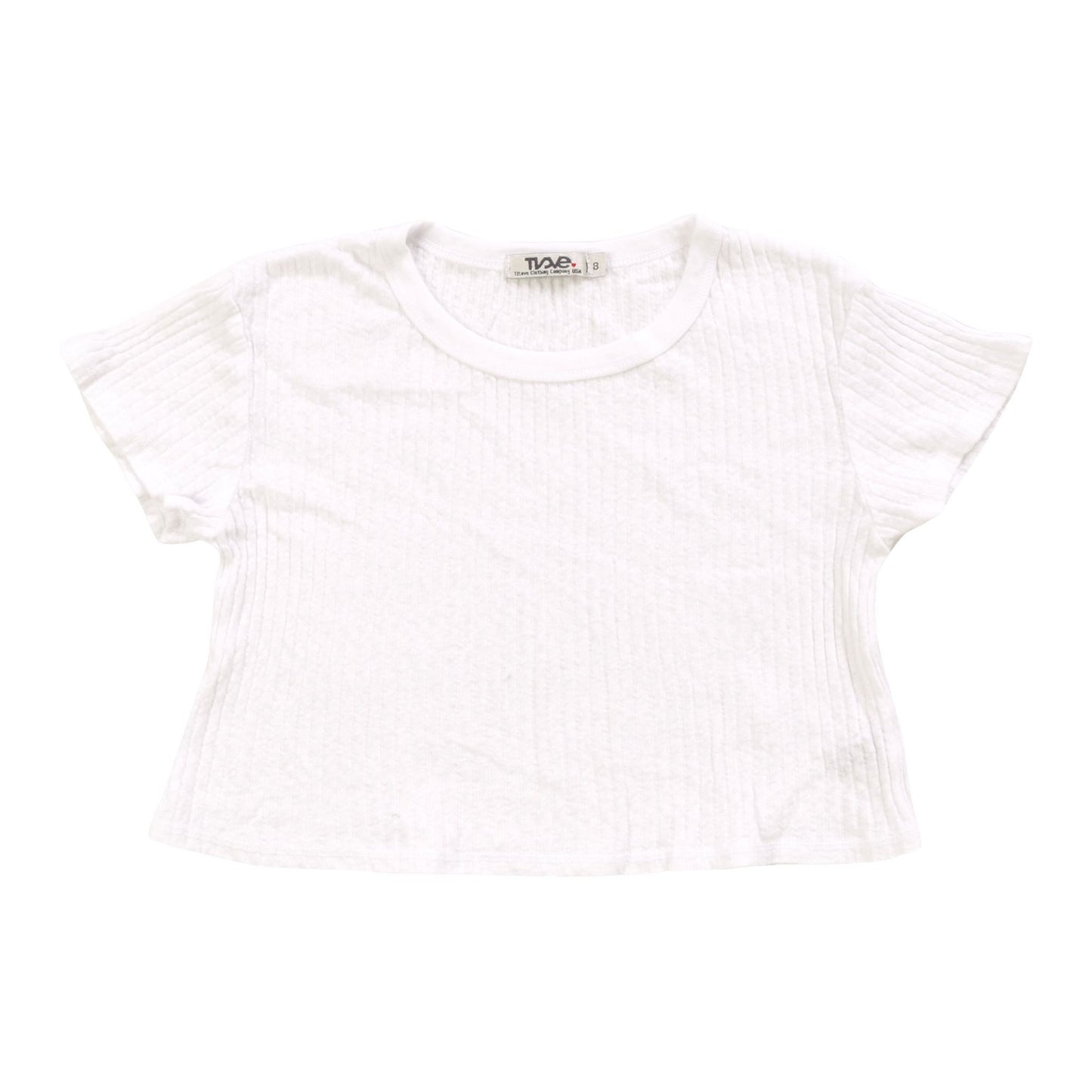 S/S Crop Baby Tee, White