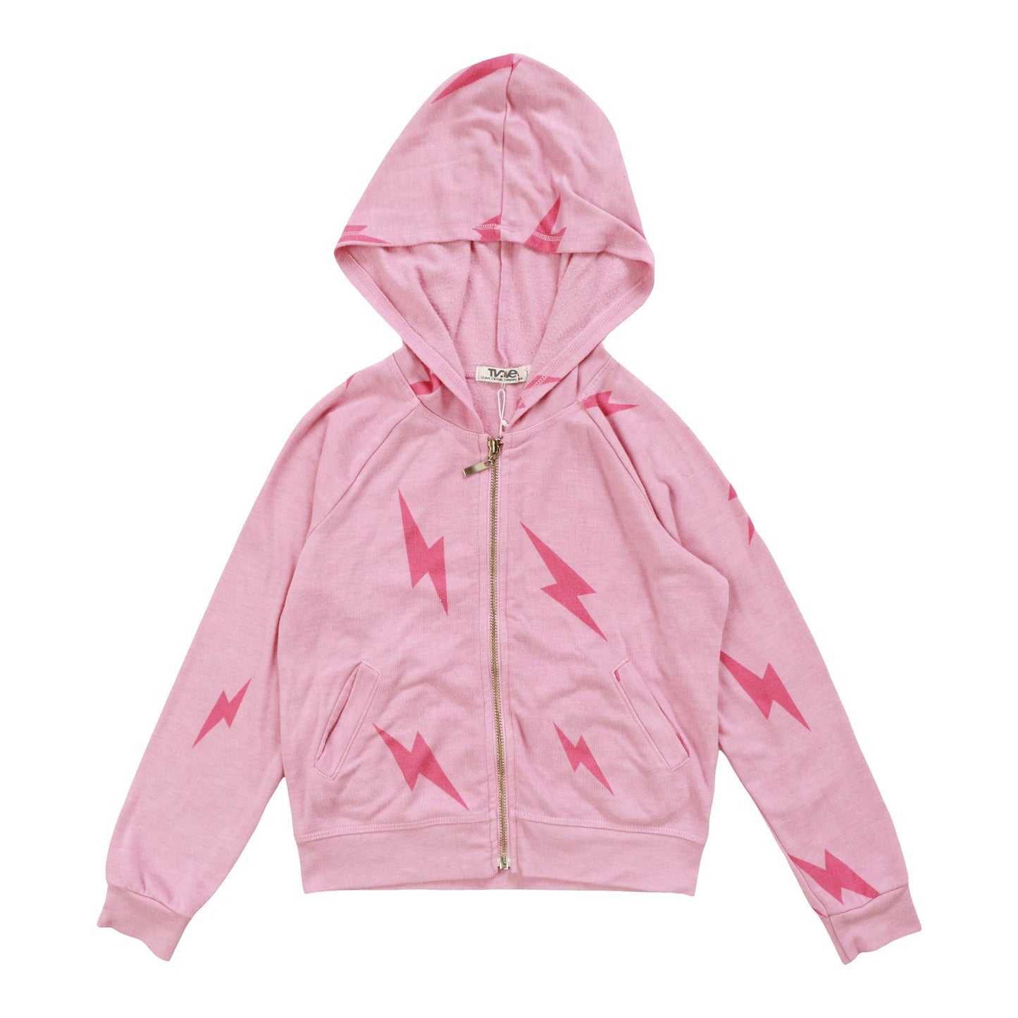 L/S Hooded Zip Jacket, Lightning Bolts