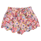 Scallop Short, Burgundy Sketched Floral
