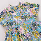 Autumn Dress, Blue Large Sketched Floral