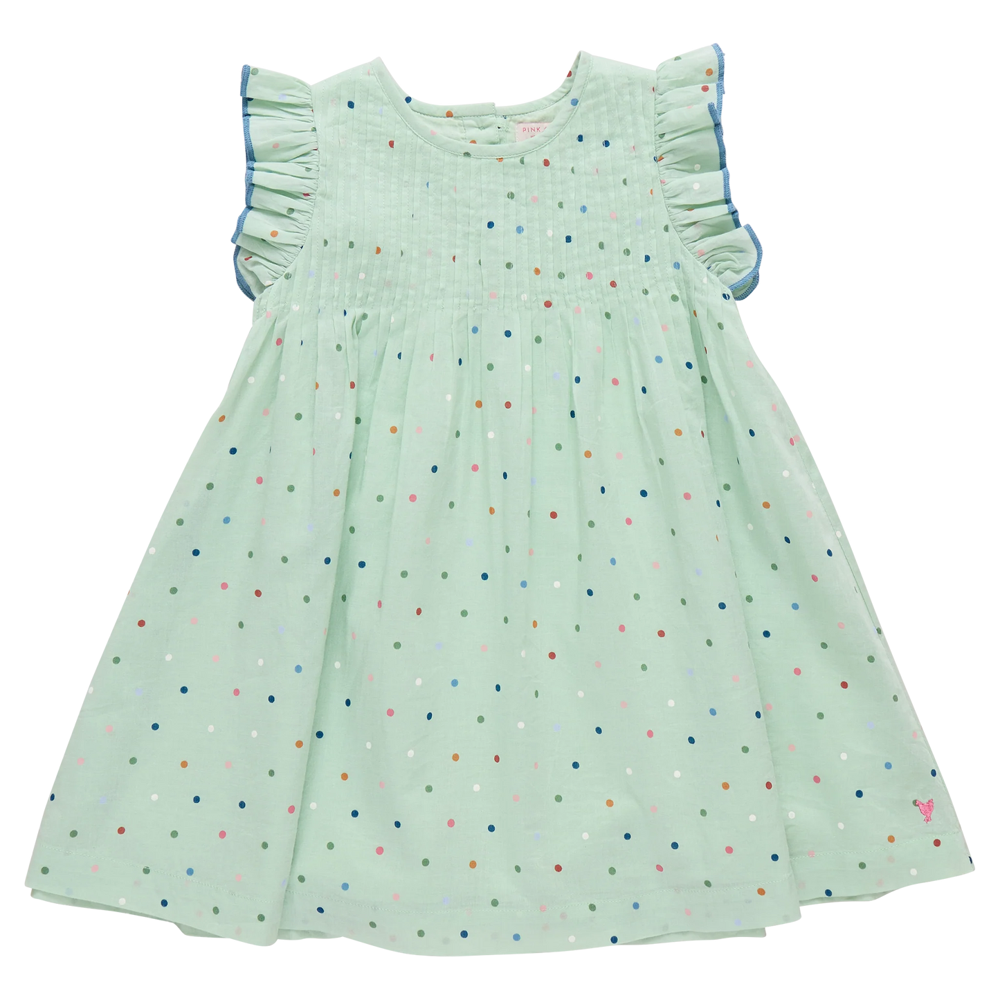 Jaipur Dress, Pastel Green Polka Dot