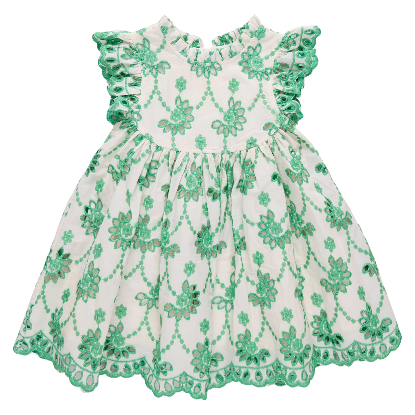 Cynthia Dress, Kelly Green Eyelet