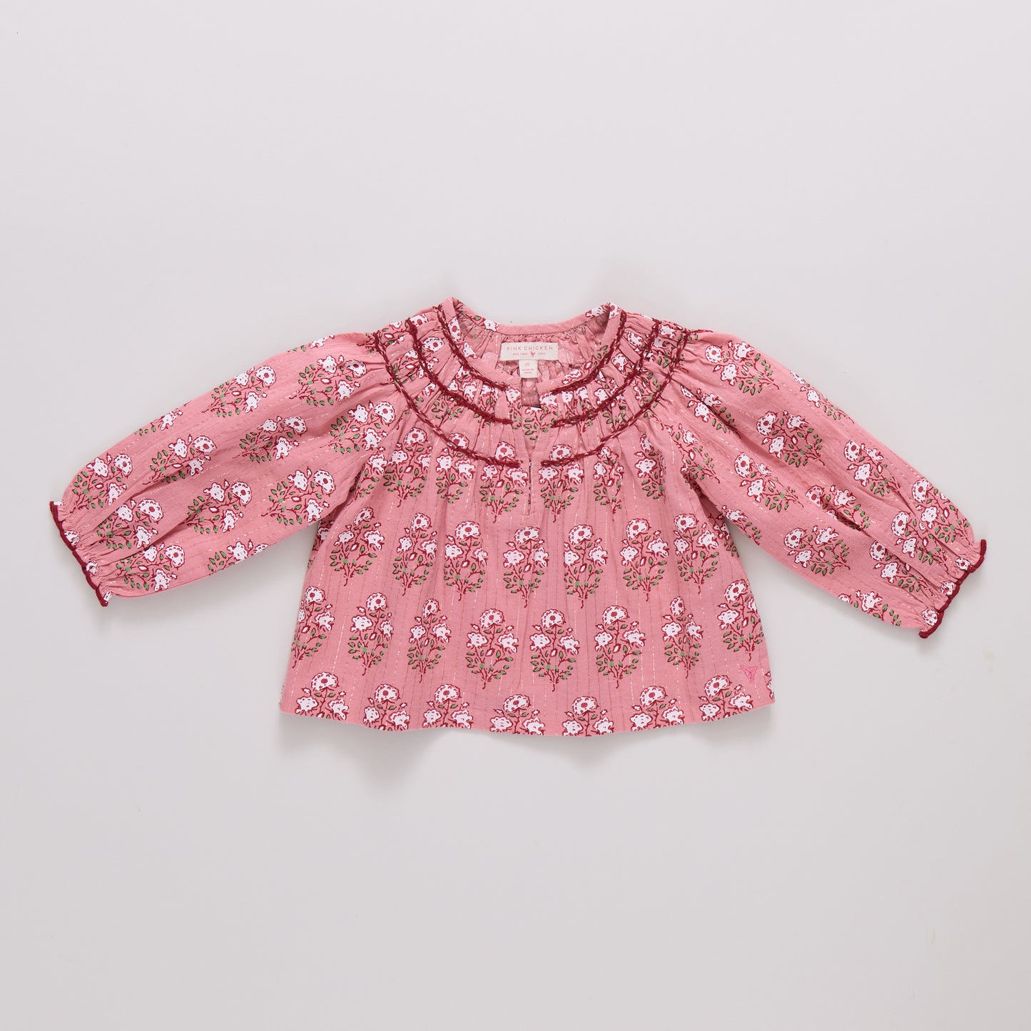 Ava Top, Pink Strawflower