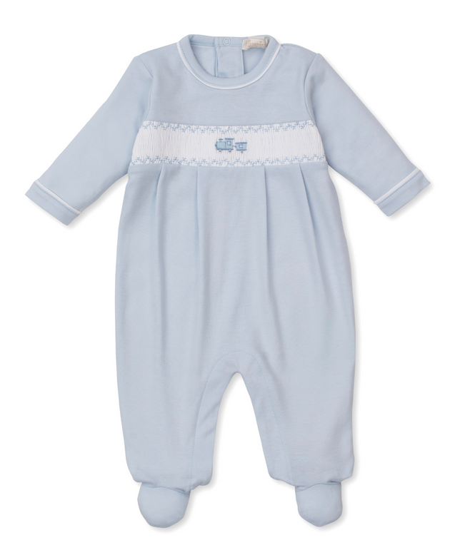 Footie w/Hand Smock, CLB Fall Medley, Blue