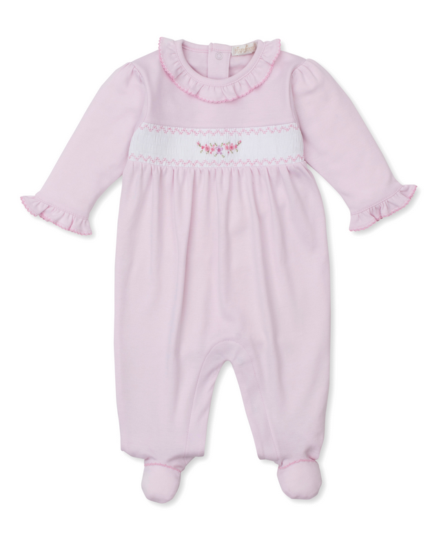 Footie w/Hand Smock, CLB Fall Medley, Pink