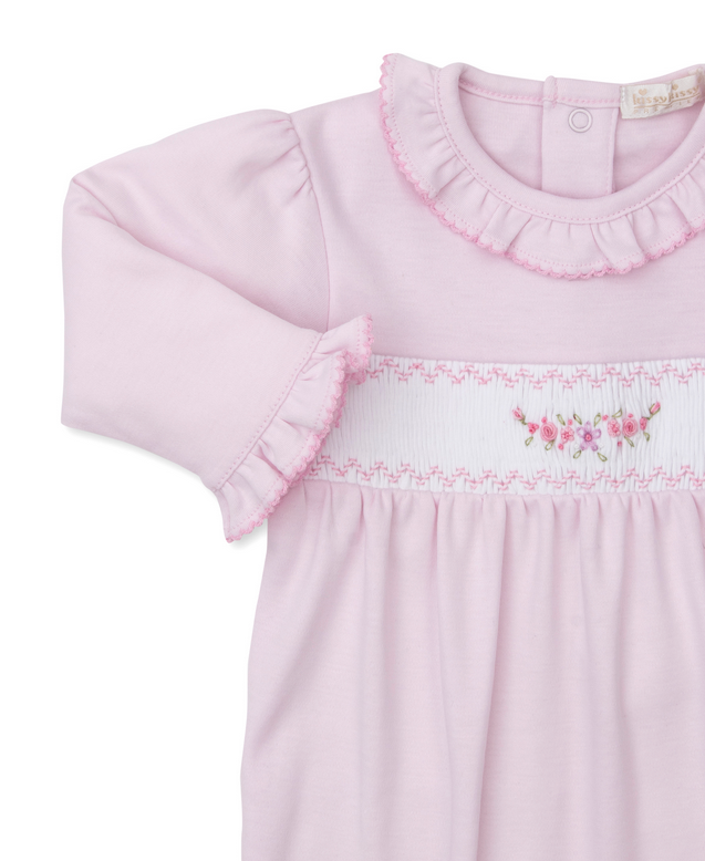 Footie w/Hand Smock, CLB Fall Medley, Pink