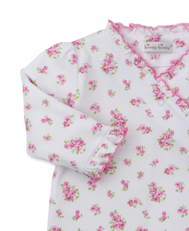 Footie, Roses and Blooms, Pink
